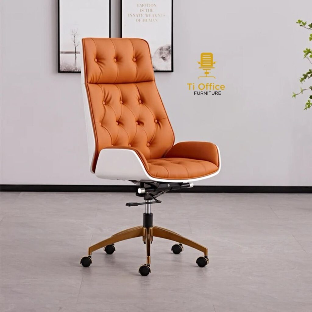 Ergonomic Executive Swivel chair with gold base