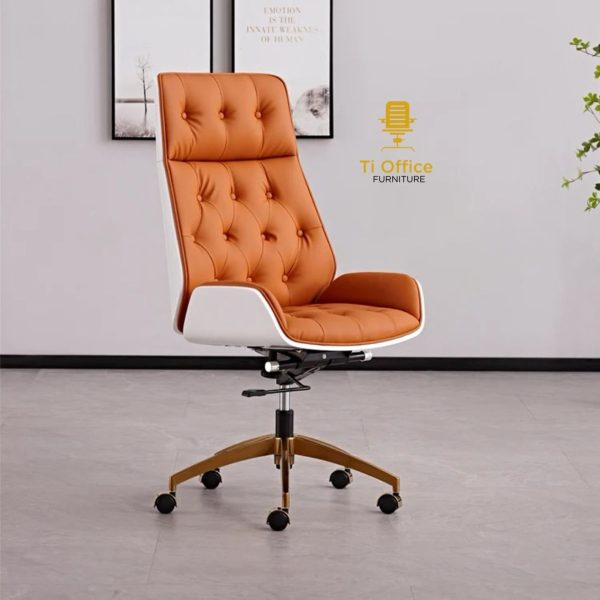 Ergonomic Executive Swivel chair with gold base