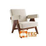 Pair solid wood leather accent chair- (2 chairs) - Image 3