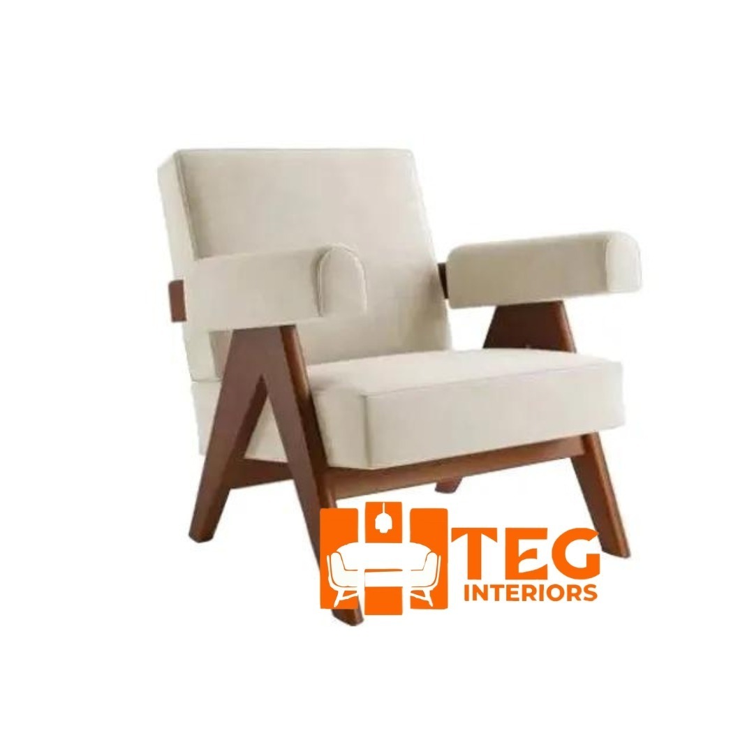 Pair solid wood leather accent chair (1) Pair solid wood leather accent chair- (2 chairs) - Image 3