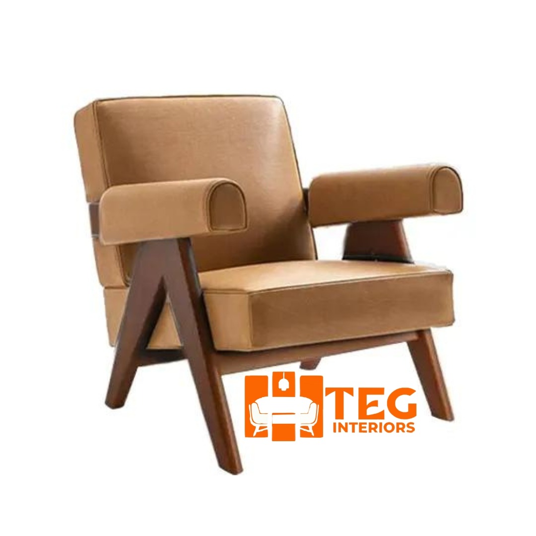 Pair solid wood leather accent chair (2) Pair solid wood leather accent chair (4)