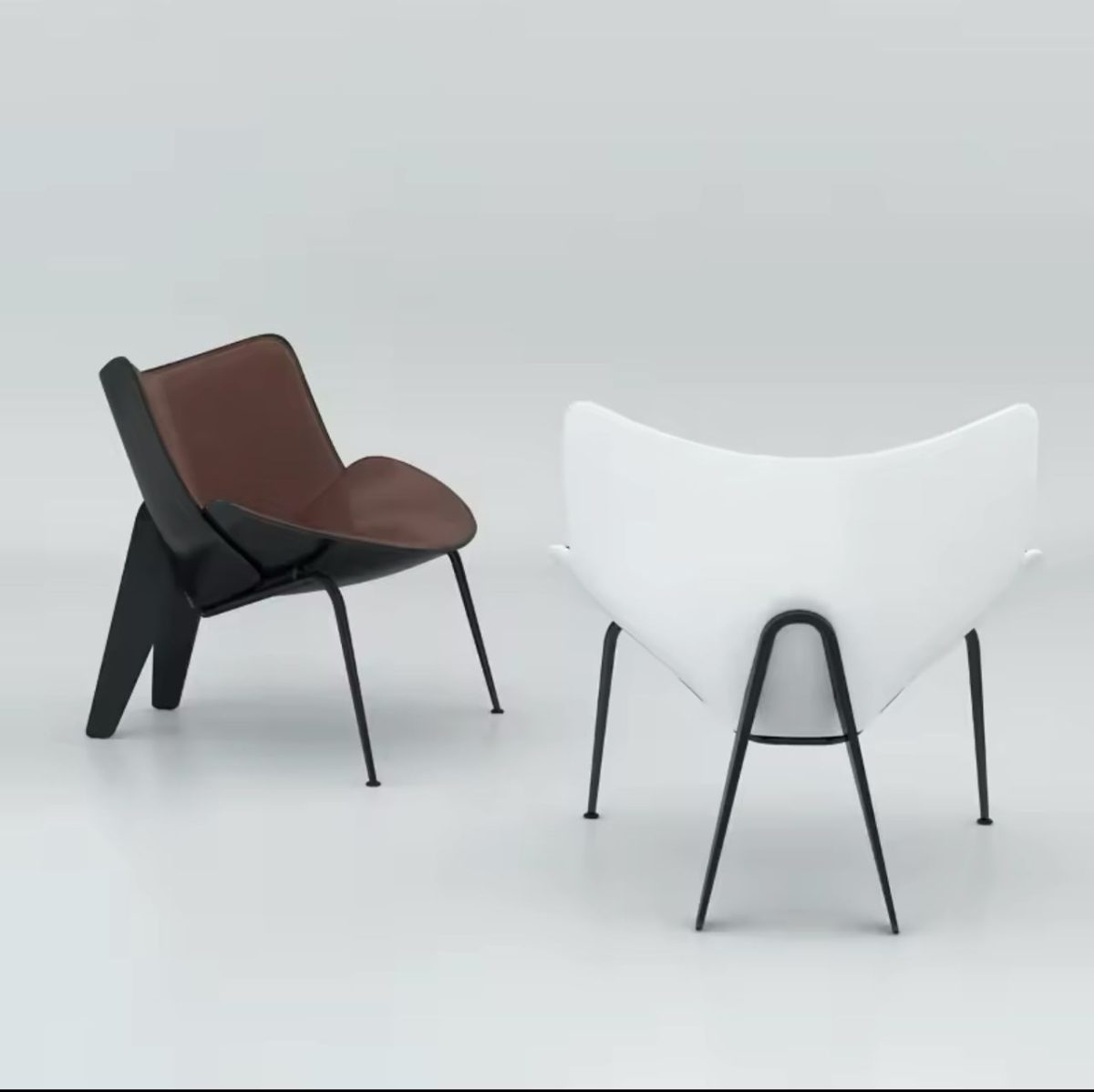 Luxury Leather Chair with Metal Base - Image 4