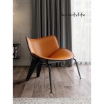 Luxury Leather Chair with Metal Base - Image 5