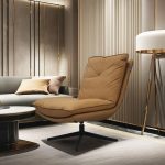 Modern Swivel leisure chair fabric/leather - Image 2