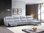 5 Seater Genuine leather sofa with recliner (only first seat on the right reclines) 3.34metres - Image 2