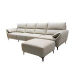 5 Seater Genuine leather sofa with recliner (only first seat on the right reclines) Color- Teal Grey 3.34metres - Image 3