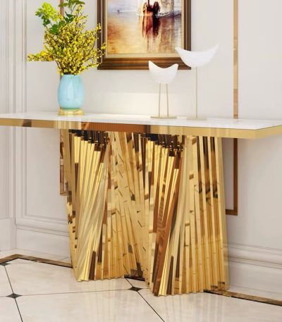 Gold console table