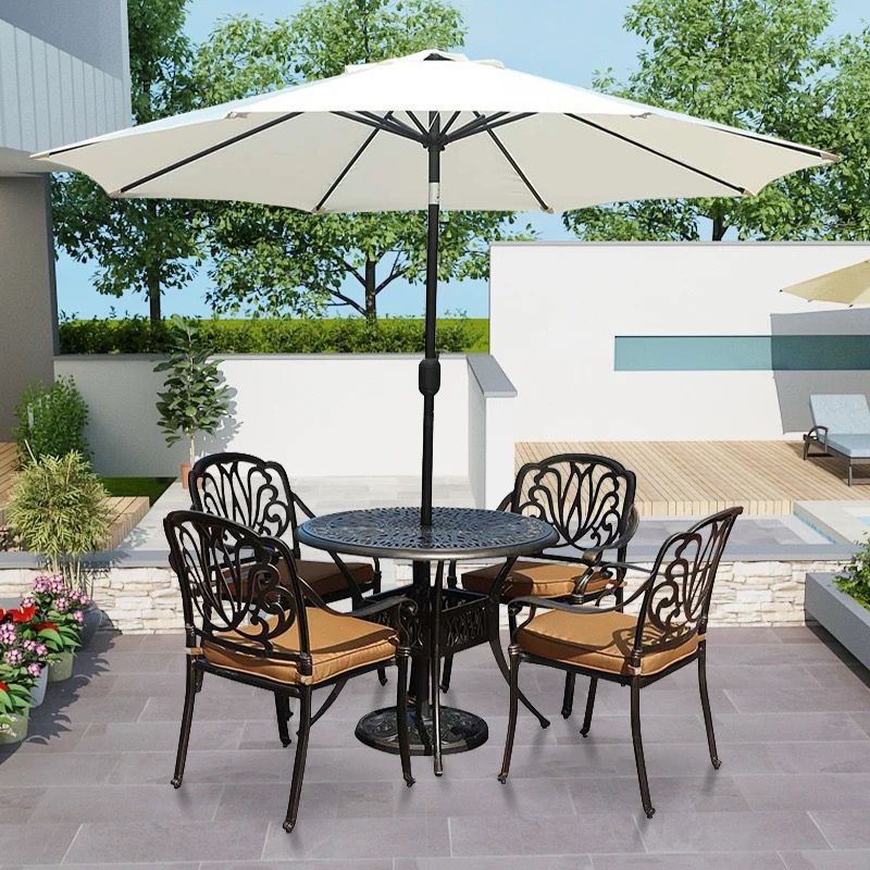 Table, 4 chairs and umbrella (2) Table, 4 chairs and umbrella (2)