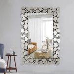 silver beveled mirror