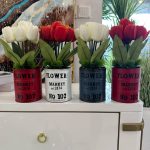 Metal potted artificial table