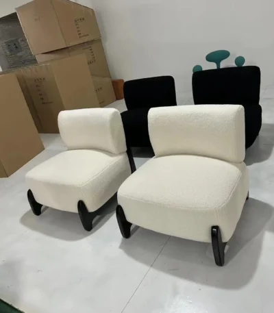 black and off white accent chair