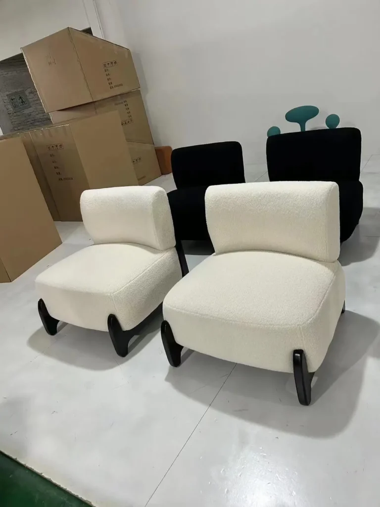black and off white accent chair