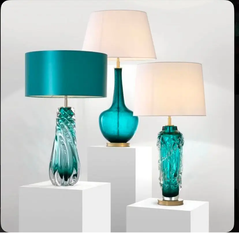Gorgeous Nickel Turquoise Table Lamp