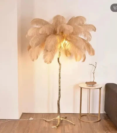 Resin Ostrich Feathers Floor Lamp