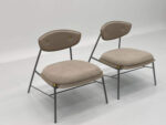 Premium Fabric & Saddle Leather Sofa Set – Grey - Image 3