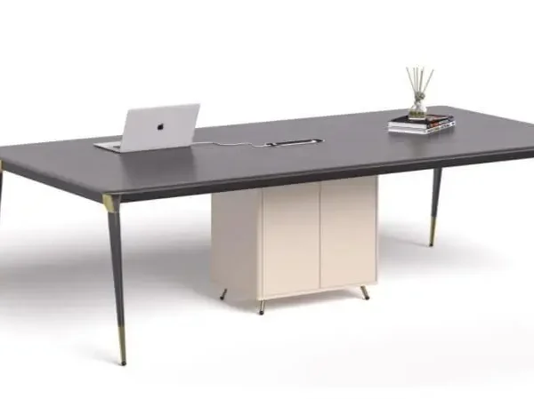 2 metre modern conference table with sleek metal legs – ideal for office and meeting use