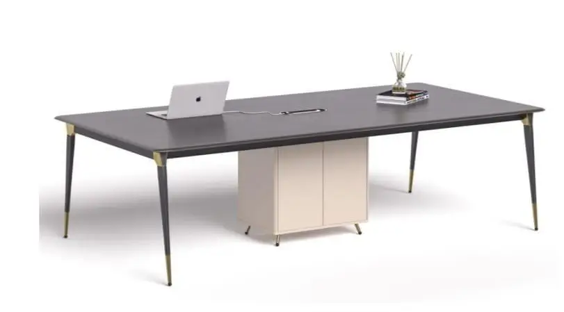 2 metre modern conference table with sleek metal legs – ideal for office and meeting use