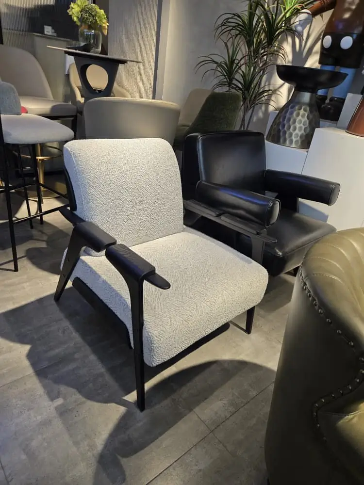 Solid Armrest Chair by Teg Interiors Modern Solid Armrest Chair with wooden frame and fabric seating from Teg Interiors