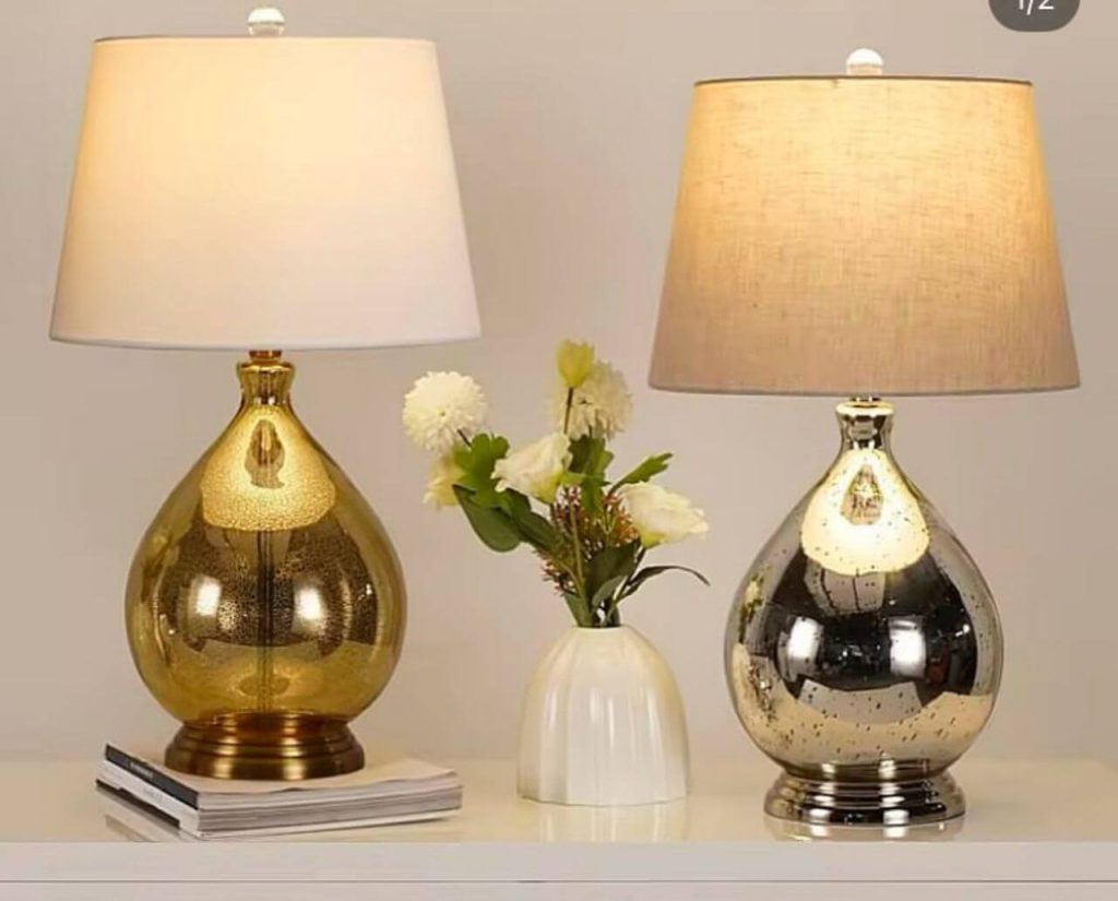Luxury Table Lamp in Beige – Size D32 x H58cm