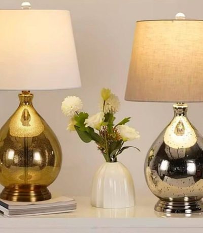 Luxury Table Lamp in Beige – Size D32 x H58cm