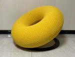 Premium Doughnut Lazy Lounge Fabric Single Sofa in soft fabric from Teg Interiors