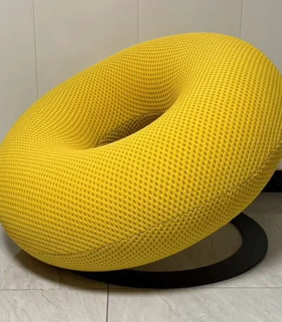 Premium Doughnut Lazy Lounge Fabric Single Sofa in soft fabric from Teg Interiors