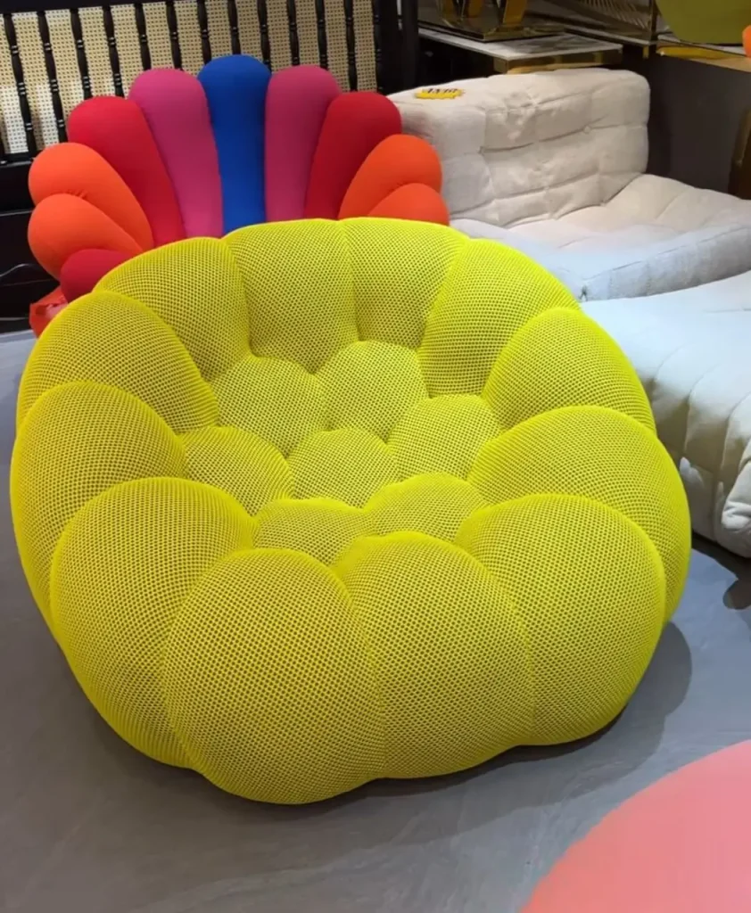 Modern Lazy Lounge Fabric Single Sofa in grey from Teg Interiors