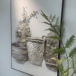 Jade Stone inspired oil painting on premium canvas, framed in wood, measuring 100 x 140cm for modern interiors