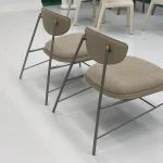 Premium fabric and saddle leather leisure set with two chairs and a side table for modern living rooms and lounges