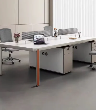 4 Seater Modern Work Station with sleek design and durable finish, ideal for team offices and collaborative workspaces