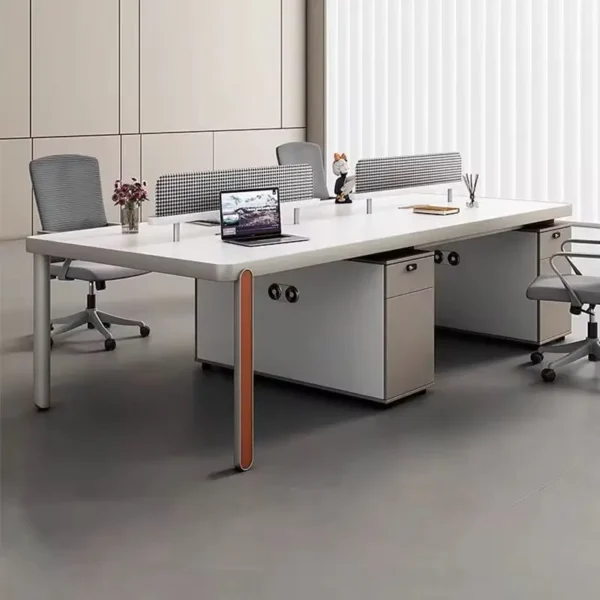 4 Seater Modern Work Station with sleek design and durable finish, ideal for team offices and collaborative workspaces