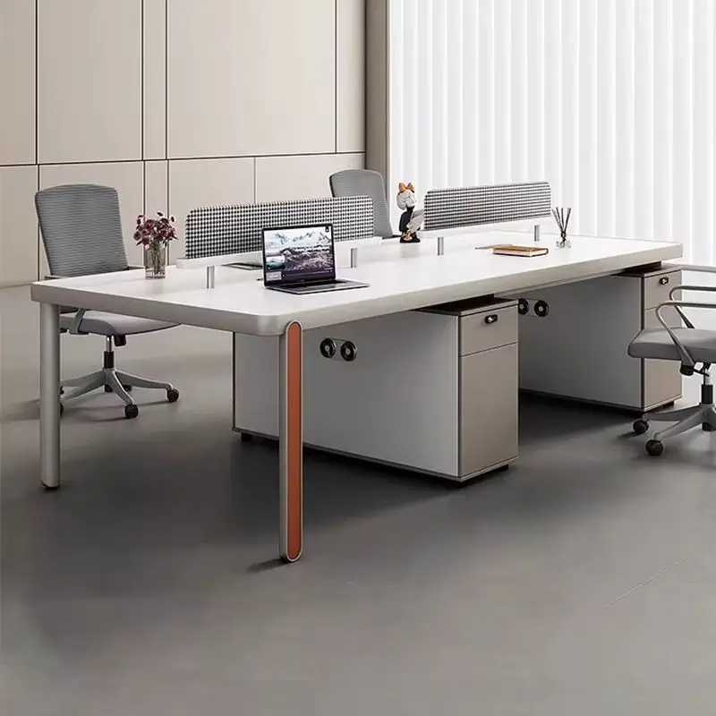 4 Seater Modern Work Station (2) 4 Seater Modern Work Station with sleek design and durable finish, ideal for team offices and collaborative workspaces