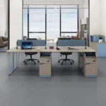 : 4 Seater Modern Workstation with sleek design, durable finish, and modular layout for office teams (chairs not included)