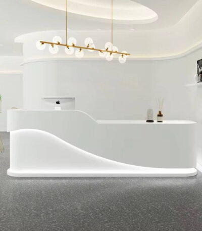 2.4-metre modern sleek receptionist desk for stylish and professional office front counters