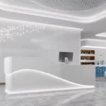 2.4m Modern Sleek Receptionist Desk – Professional Front Office Counter - Image 3