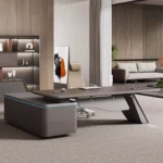 Executive Desk & Bookshelf Set – 2.6m Desk with 3.2m Bookshelf (Table& Cabinet) - Image 4