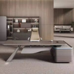 Executive Desk & Bookshelf Set – 2.6m Desk with 3.2m Bookshelf (Table& Cabinet) - Image 2