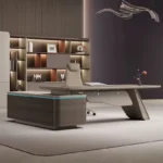 Executive Desk & Bookshelf Set – 2.6m Desk with 3.2m Bookshelf (Table& Cabinet) - Image 3