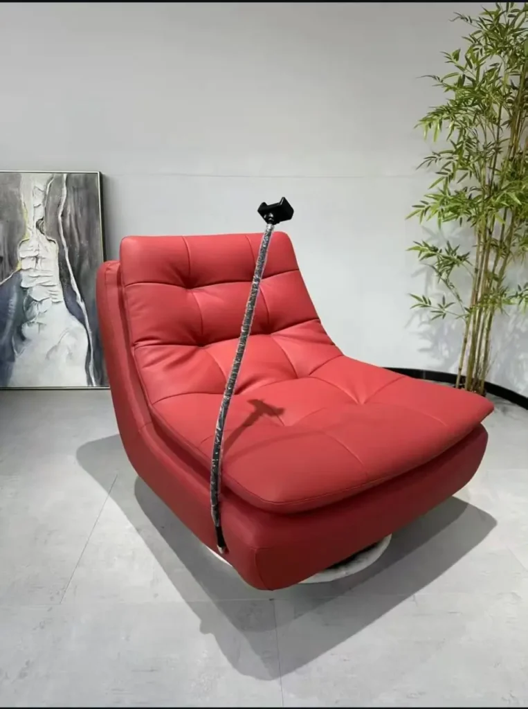 Premium rotating leisure chair with leather upholstery and 360-degree swivel